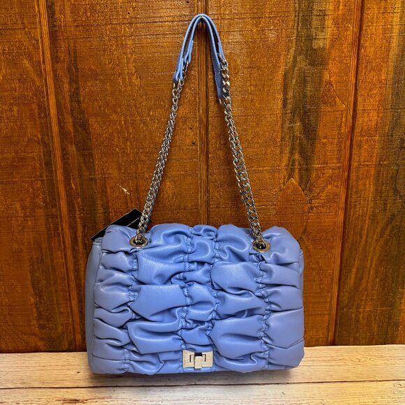 I.N.C. INTERNATIONAL CONCEPTS Soft Ajae Ruched Small Shoulder Bag – Peri Blue - Picture 1 of 5